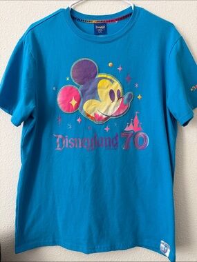 Disney Bright Blue Disneyland 70 Magic Key Mickey Graphic Tee